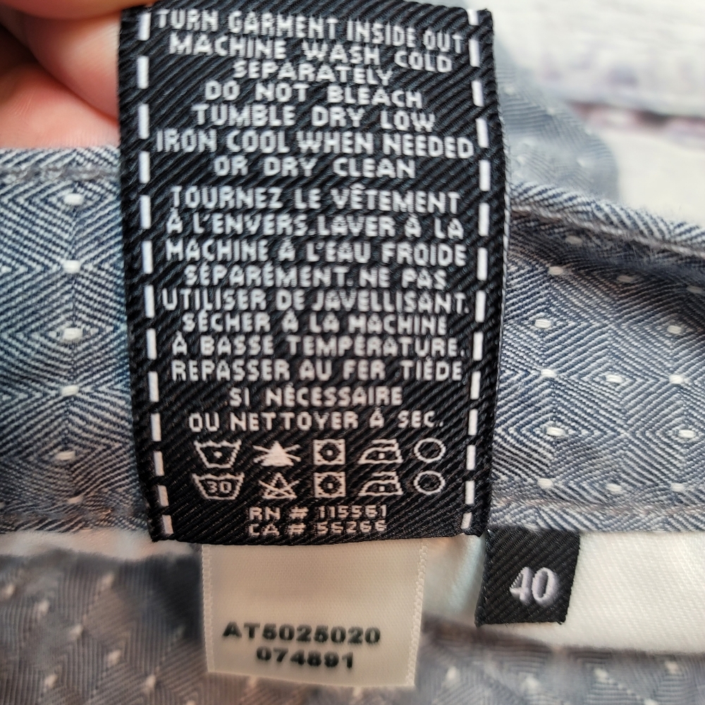 7 For All Man Kind Men’s size 40 Casual Check Flat Front Light Blue-Gray Shorts - Picture 5 of 10